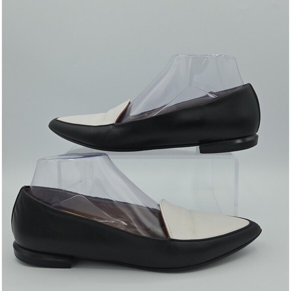 Everlane Shoes - Everlane Women's Modern Point Flat Italian Leather Black and White Size 8
